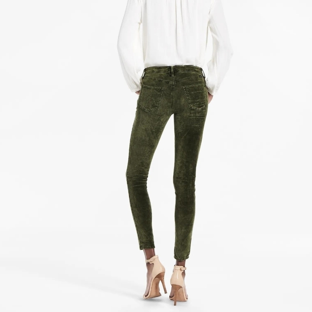 Lucky Brand Brooke Legging Jean, Color Forest Green Velvet Size 2 - Picture 3 of 16